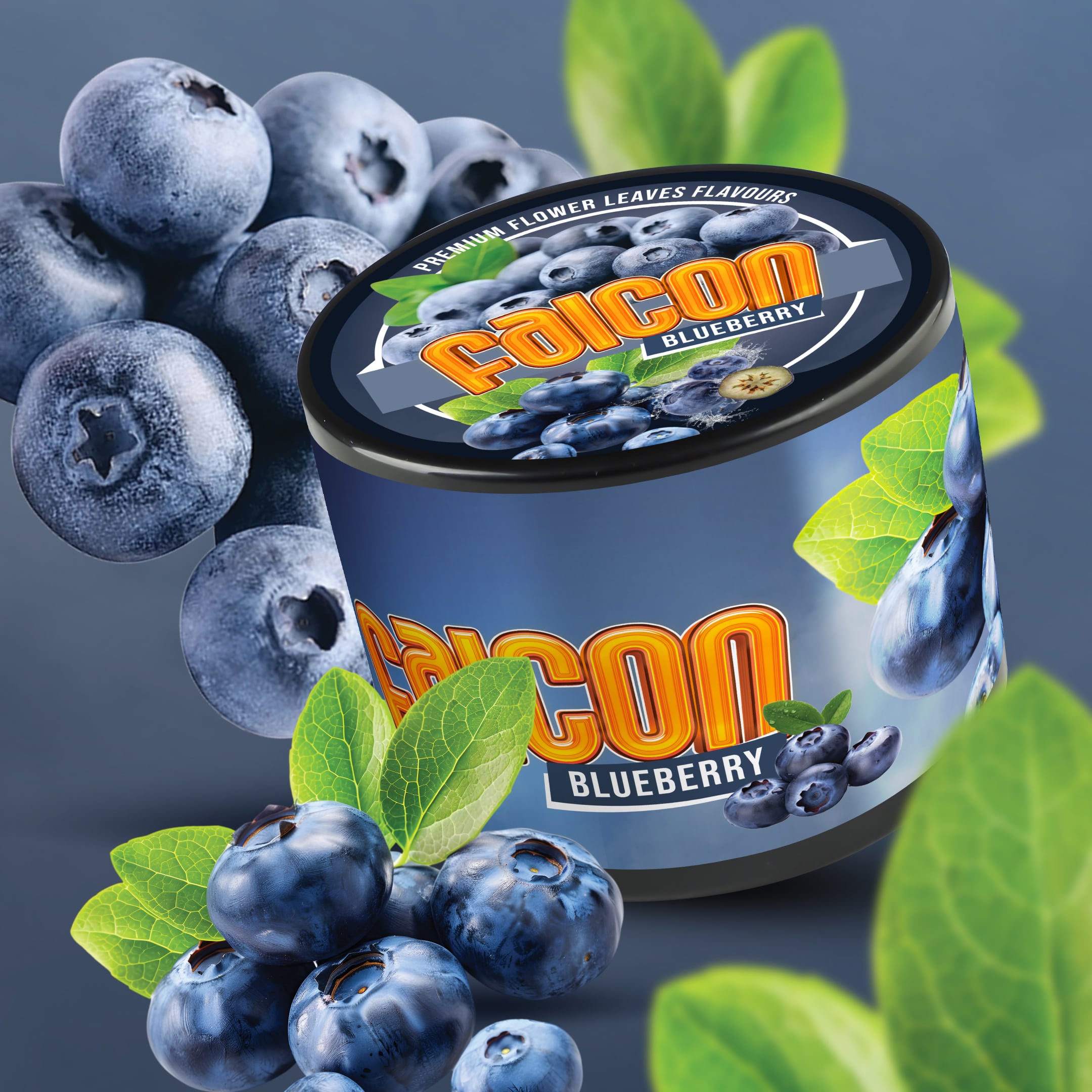 Falcon Blueberry aromalı 250 gram nargile ürünü, taze yaban mersinleriyle